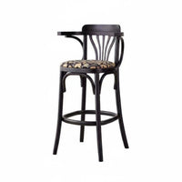 Vintage American Design Swivel High Chair with Backrest Built-in Footrest Rotating Bar Chair with Armrests Sturdy Base Counter Stool Cushioned Seat for Restaurateurs, Restaurant Owners, Interior Designers, Cafe, Lounge, Kitchen Island