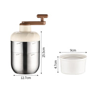 Hand-Operated Ice Shaving Machine 304 Stainless Steel Kitchen Tool Smooth Metal Finish