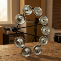Mountable Hi-Hat Shaker Jingling Hi-Hat Tambourine Bright Tambourine Attachment Compact for Drummers, Percussionists, Live Performances, Rehearsal