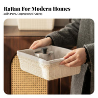 Woven Organizer basket adaptable Handled Storage basket accessible-top Top Design for Adults