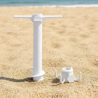 Universal Fit Beach Umbrella Sand Anchor Spiral Umbrella Anchor with Hooks Adjustable Windproof for Camping, Garden, Patio
