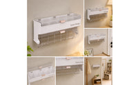 Wall-Mounted Storage Box Divided Wall Storage Box Transparent Container for Cabinet Door, Closet