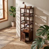 Storage Rack Cabinet Tall Display Rack with Cabinet Freestanding for Hallway