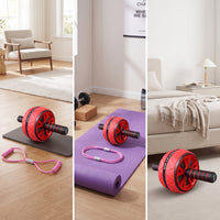 Non-Slip Abdominal Roller with Assistance Rope Stable Ab Wheel with Knee Pad Sturdy Ab Roller Wheel Smooth for Beginners, Home Workouts