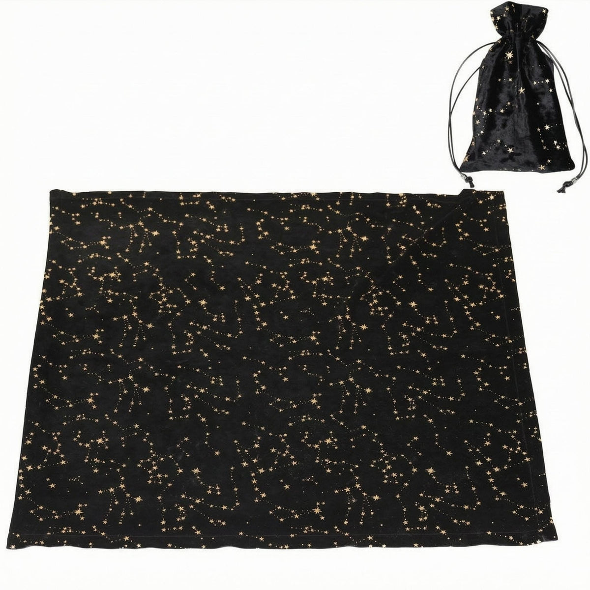 Small Stars and Moons Divination Cloth Tablecloth Drawstring Pouch Velvet Divination Cloth Soft Surface Starry Sky Tablecloth for Divination Fans