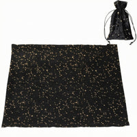 Small Stars and Moons Divination Cloth Tablecloth Drawstring Pouch Velvet Divination Cloth Soft Surface Starry Sky Tablecloth for Divination Fans