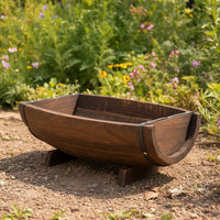 Half Barrel Planter Vintage Barrel Planter Decorative Flower Pot for Patio