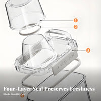 Airtight Grain Storage Bin Dampness-Resistant-Resistant Rice Storage Container Rice Dispenser with Measuring Cup