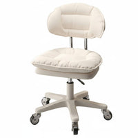Adjustable Height Low-Back Rolling Stool 360-Degree Swivel Cushioned Low-Back Roller Chair Stable Five-Point Base Commercial Furniture Thick Padded Seat for Nail Technicians, Professionals, Beauty Salon, Barber Shop, Reception Area, Dressing Room