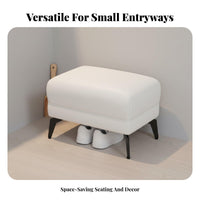 Soft Cushion Shoe Changing Stool Light Luxury Design Padded Shoe Bench Sturdy Legs Household Furniture Multifunctional for Small Apartment Dwellers, Families, Homeowners, Entryway, Living Room, Bedroom, Office