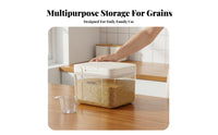 Rice Storage Container Humidity-Resistant Airtight Grain Dispenser Quick-Touch Open Sealed Flour Bin for Kitchen Countertop