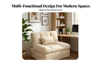 Versatile-Use Pull-out Sleeper Chair Space-Saving Armless Pull-out Sleeper Easy Conversion Sofa Bed Adjustable Backrest for Apartment Dwellers, Single People, Homeowners, Small Areas, Bedroom, Home Office