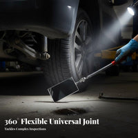 Telescopic Inspection Mirror Stainless Under Vehicle Inspection Mirror Adjustable Length Non-Slip Grip for Inspectors