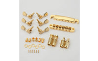 Guitar Hardware Kit Gold-Plated Guitar Bridge and Tuners Bridge Screws Replacement Tuner Screws Upgrade for Guitarists