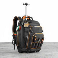 Rolling Tool Backpack Heavy Duty Tool Trolley Backpack Breathable Back Padding for Technicians, Contractors