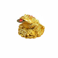 Good Fortune Gift Golden Chan Wealth Ornament Auspicious Symbol Chinese Auspicious Toad Statue Traditional Design for Business Opening, Shop