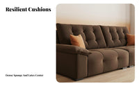 Minimalist Design Straight-Line Tufted Sofa Comfortable Button-Tufted Sofa High-Resilience Cushion Living Room Furniture Easy to Clean for Guesthouse Operators, Apartment Dwellers, Young Adults, Small Space, Lounge Area, Bedroom