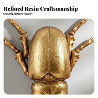 Gilded Beetle Wall Decor Creative Design Resin Beetle Wall Decoration Resin Sculpture Perfect Gift for Bedroom, Hallway