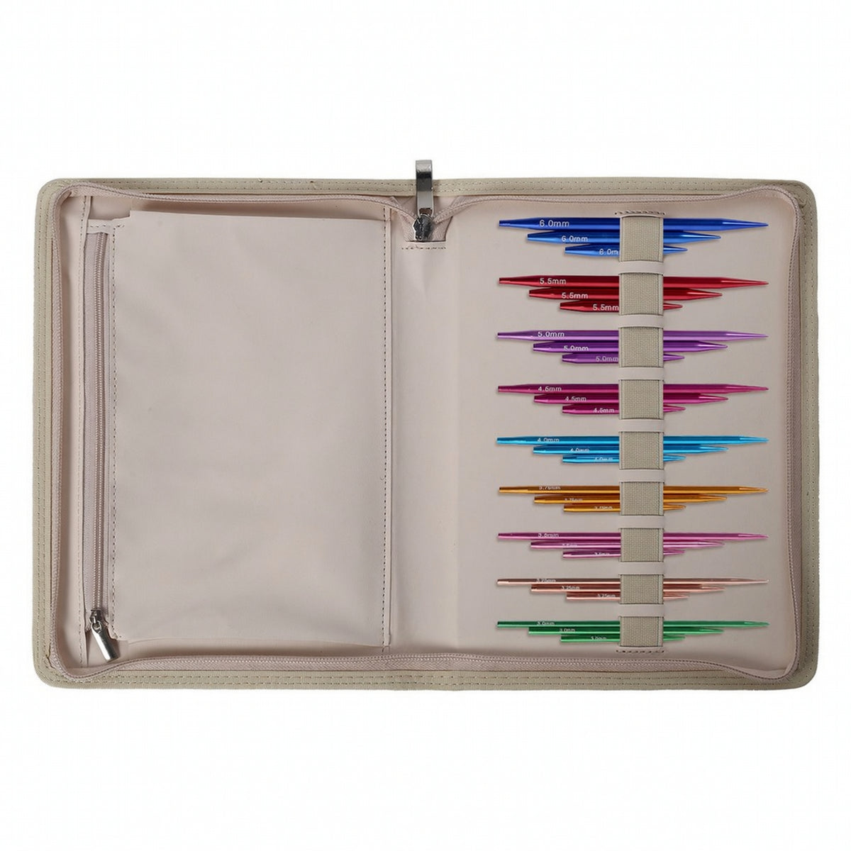 Flexible Interchangeable Knitting Needle Set Zippered Interchangeable Knitting with Cables Portable Compact for Knitters, Crafters, Makers, Travel, Home Craft Room
