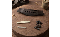 Wooden Acoustic Guitar Bridge Set Replacement Guitar Bridge with Saddle Pre-Slotted Hardware Stable for Luthier, Guitarists, Instrument Maintenance