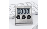 1 Piece Cooking Timer Digital Magnetic Countdown Timer Stainless Steel Kitchen Timer Timekeeping Device Large Display Alarm Timer Suitable for Classroom Kitchen Study Session
