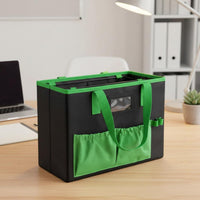 Foldable File Folder Tote Heavy Duty Hanging File Folder Holder Document Storage Organizer with Pockets and Handles for Teachers, Students, Classroom
