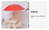 Table Squirrel Feeder Wood Construction Wooden Feeder with Umbrella Weather Resistant Feeding Station for Outdoor, Yard, Patio