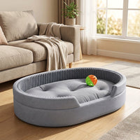Waterproof Dog Bed, Large Grey Cooling Mat Pet Bed, Indestructible Tear Resistant Polymer for All-Season Use