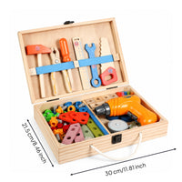 Wooden Toy Educational Wooden Tool Set with Case Portable Toy Tool Kit for Classroom