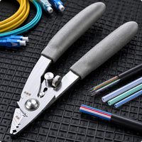 Optical Fiber Serrated Jaws Hand Tool Brushed Metal