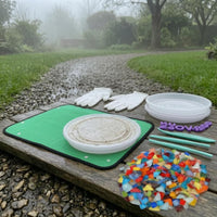 DIY Mosaic Stepping Stone Kit Outdoor Stepping Stone Mold Set Waterproof Mat Round Mold Kit Alphabet Molds