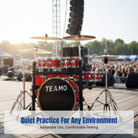 Portable Drum Kit, 5-Drum 4-Cymbal, Double-Sided, Practice Set