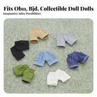 OB11 Doll Clothes Miniature Utility Shorts Functional Pockets Elastic Waist for Hobbyists, Display