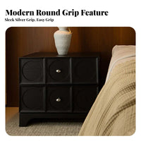 Retro Design Single-Drawer End Table Minimalist and design Nightstand Sturdy Construction Bedroom Furniture Space-Saving for Adults, property owners, Students, Apartment, Home, Living Room, Office