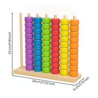 Children's Bead Counting Toy Early Learning Wooden Abacus Toy Smooth Sliding for Preschoolers