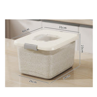 Moisture-Proof Rice Storage Container Safe Airtight Rice Container Transparent Body for Kitchen Countertop, Cabinet