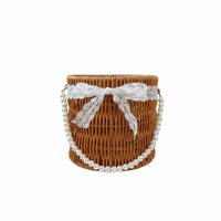Woven Basket with Handle Versatile Wicker Hamper for Wedding