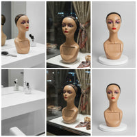 Hairpiece Display Head with Chest Panel Long-Lasting for Hairstylists