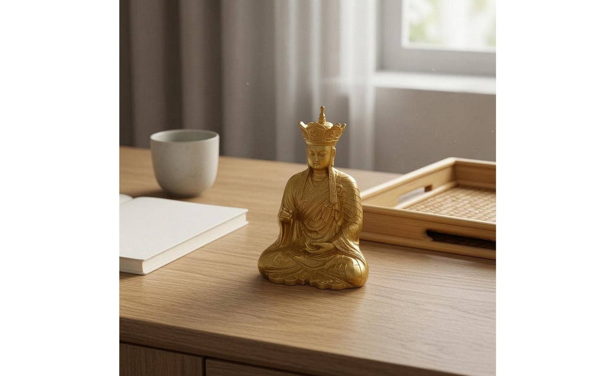 Dizang Bodhisattva Figurine Display Base Dizang Bodhisattva Figurine Good Luck Desktop Buddha Decoration