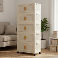Multi-Tier Plastic Organizer Stackable Foldable Wardrobe Organizer Double