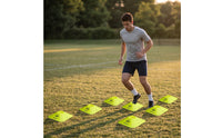 10 Pieces Bright Yellow Flat Marker Discs Stackable Soccer Training Markers Versatile Flat Cones with Center Hole Lightweight for Schools