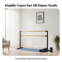 Freestanding Double Barre Stable Double Ballet Bar Anti-Slip Base Freestanding Dance Barre for Dancers, Ballerinas, Gym