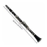 B Flat Clarinet Nickel-Plated Black Clarinet Band Instrument Lightweight Professional Sound