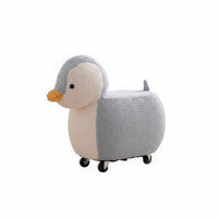 Silent Casters Soft Creature Ottoman Soft and Comfortable Upholstered Character Stool Strong Load-Bearing children's Furniture Multi-Functional for Toddlers, Parents, Adults, Living Room, Entryway, Playroom, Nursery