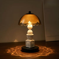 Adjustable Table Lamp with Dome Shade Warm Vintage Table Lamp Sculptural Soft for Bedroom