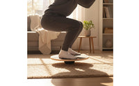 Rehab Exercise Round Balance Disc Non-Slip Surface Wooden Balance Board 360 Degree Rotation for Rehabilitation, Home Workout