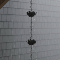 Floral Rain Chain Rust-Resistant Decorative Drainage Chain Elegant Design Garden Decor for Patio, Outdoor