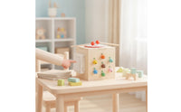 Wooden Cube Toy with Mallets Hands-on Bell Toy with Mallets Musical for Playroom