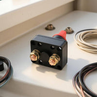 Black Housing Rotary Ignition Switch Red Knob Panel Mount Ignition Switch Metal Terminals Electrical Part Mounting Holes