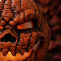 Pumpkin with Skull Face Halloween Pumpkin Lantern Oversized Jack-O'-Lantern for Porch